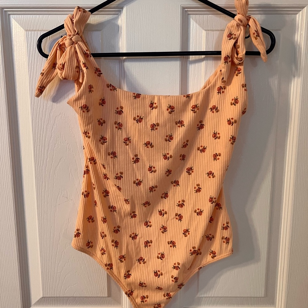 Endless blu orange floral body suit size medium